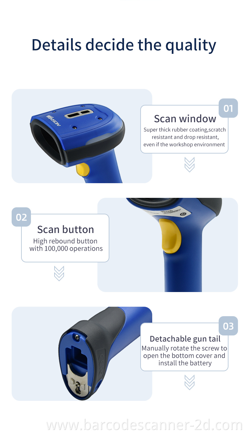 Wired Barcode scanner with base reader 